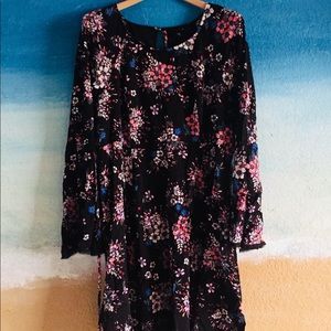 Black Floral Midi Dress